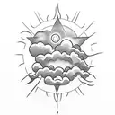 rain cloud and sun tattoo design idea