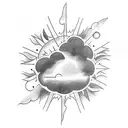 rain cloud and sun tattoo design idea