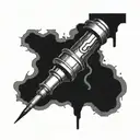 create a semi-colon with piston. tattoo design idea