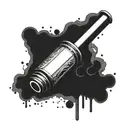 create a semi-colon with piston. tattoo design idea