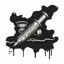 create a semi-colon with piston. tattoo design idea
