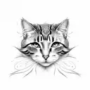 peaches with a cat tattoo design idea