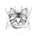 peaches with a cat tattoo design idea