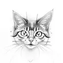 peaches with a cat tattoo design idea