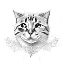 peaches with a cat tattoo design idea