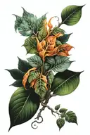 sculpture foliage tattoo design idea