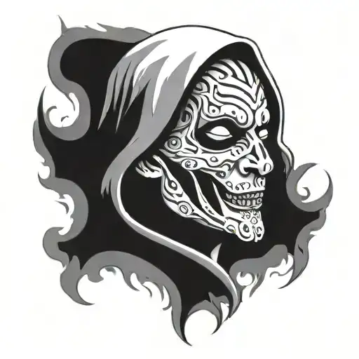 ghost face  tattoo design idea
