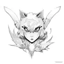 multyple anime characters in a comic book style  tattoo design idea