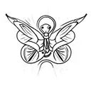 butterfly with knife tattoo design idea