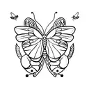 butterfly with knife tattoo design idea