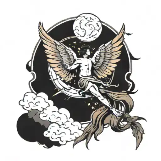 icarus falling tattoo design idea