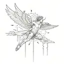 icarus falling tattoo design idea