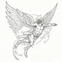 icarus falling tattoo design idea
