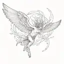 icarus falling tattoo design idea