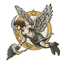 icarus falling tattoo design idea