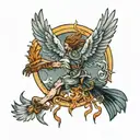 icarus falling tattoo design idea