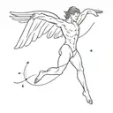 icarus falling tattoo design idea