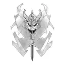 sword on spinal tattoo design idea