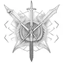 sword on spinal tattoo design idea