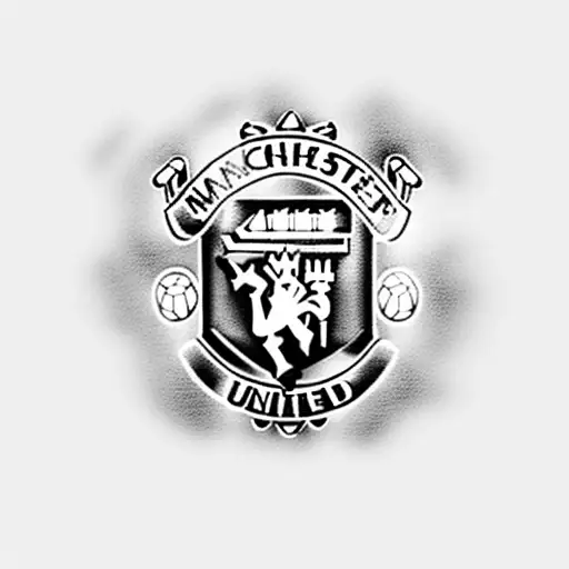 combination of Manchester united, Ajax fc and Penrith panthers crests tattoo design idea