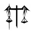 justice cross tattoo design idea