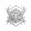 justice cross tattoo design idea