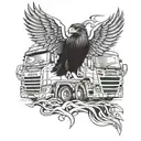 Scania truck with the v8 eagle with a V8 crow tattoo design idea
