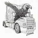 Scania truck with the v8 eagle with a V8 crow tattoo design idea