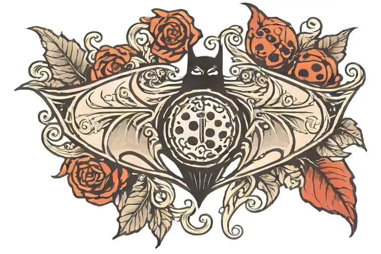 batman logo with lady bug inspired tattoo tattoo design idea