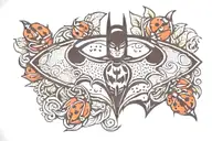 batman logo with lady bug inspired tattoo tattoo design idea