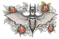 batman logo with lady bug inspired tattoo tattoo design idea