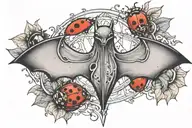 batman logo with lady bug inspired tattoo tattoo design idea