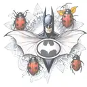 batman logo with lady bug inspired tattoo tattoo design idea