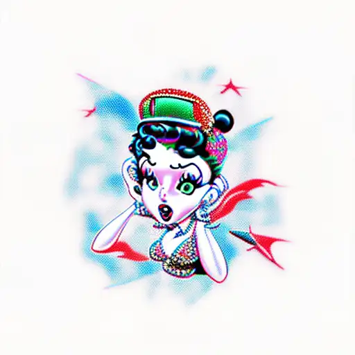 aviation betty boop  tattoo design idea