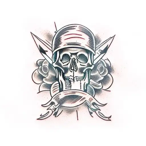 jet engine, skull tattoo design idea