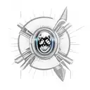 jet engine, skull tattoo design idea