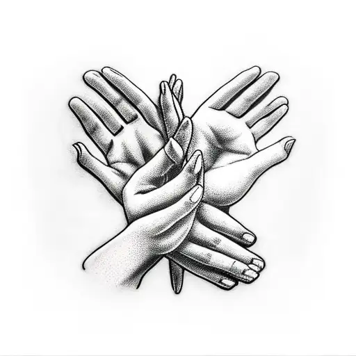 praying hands  tattoo design idea