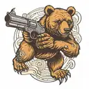 Bundy bear shooting gun tattoo design idea