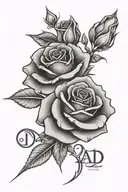 rose with dad spelled inside tattoo design idea