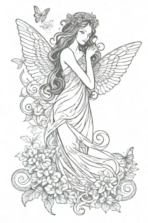 A virgo zodiac sign with an angel number of 222 numbers and a butterfly tattoo design idea