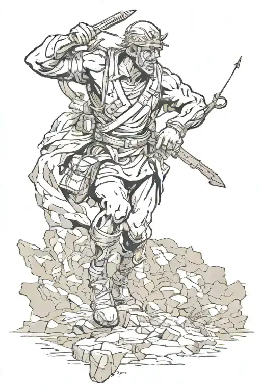 Fortitude, willpower, sports, war, difficulties experienced, death of loved ones tattoo design idea