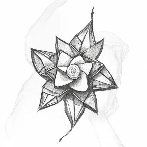 y2k star with flower tattoo design idea