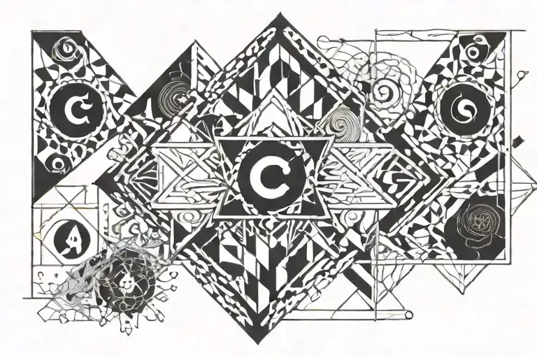anarchism four elements incorporated tattoo design idea