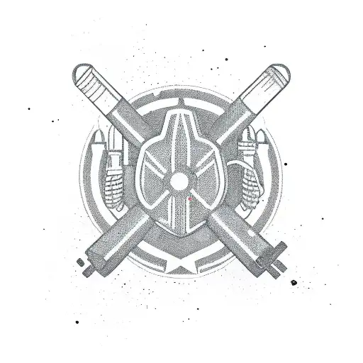 army infantry mortar tattoo design idea