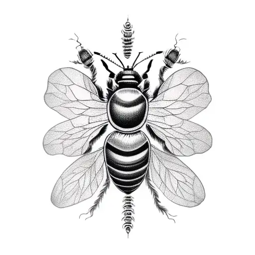bumble bee stinging heart tattoo design idea