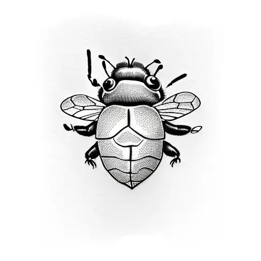 Bumble bee stinging heart tattoo design idea