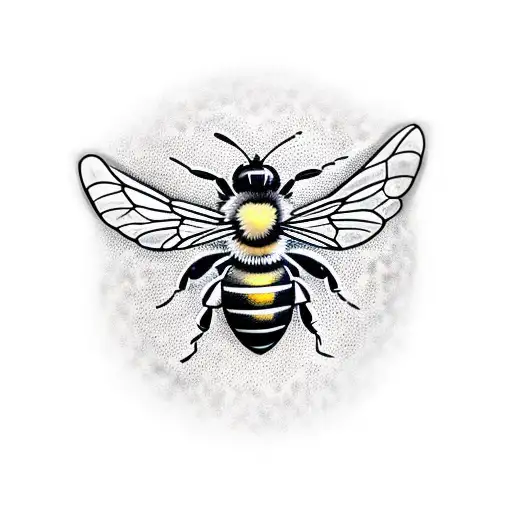 bee with crown tattoo design idea