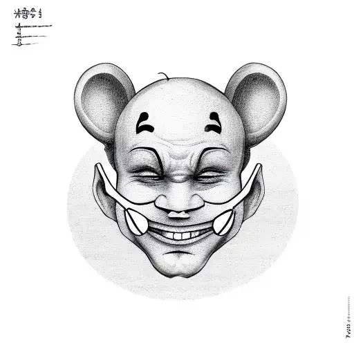 sad face with happy mask on tattoo design idea