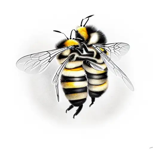 two bumble bees hugging tattoo design idea