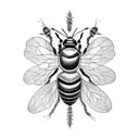 bumble bee stinging heart tattoo design idea